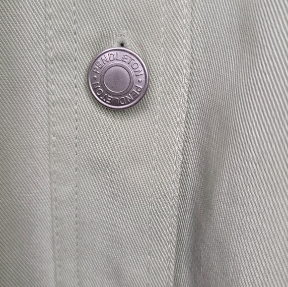 Pendleton 100% Tencel Shacket Shirt Jacket Light Green Size Small - Picture 2 of 9